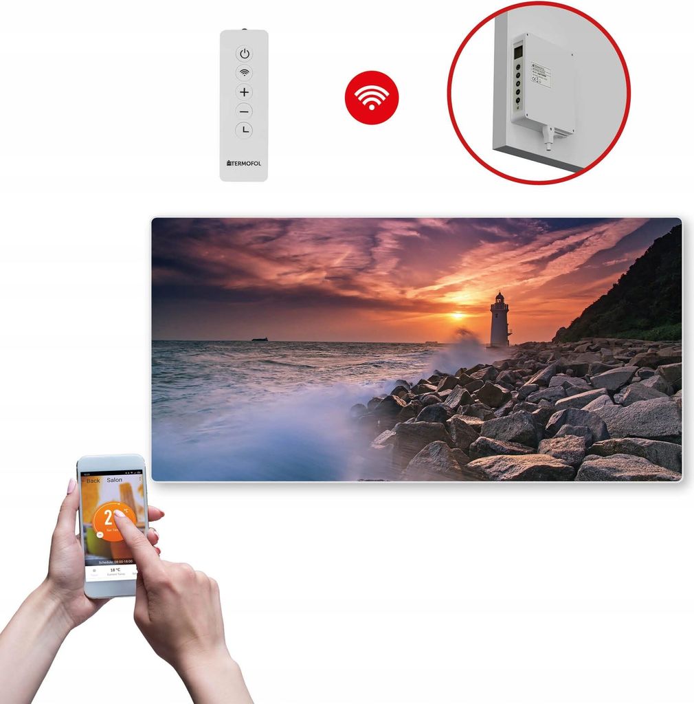 Termofol TF-SWT Infrarot Wandheizung - Wandheizung Elektrisch - Meer2 - 700W - 60x120 cm