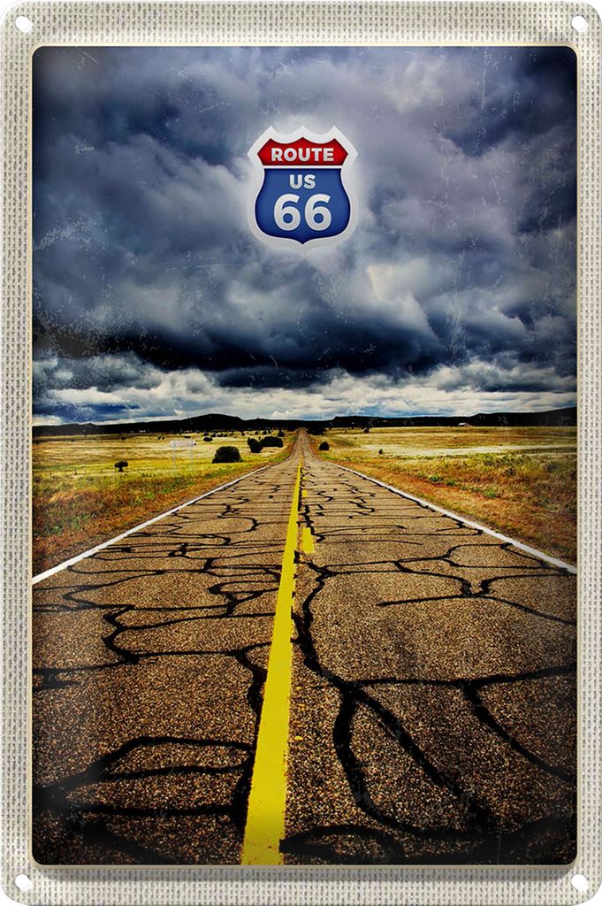 Blechschild Reise 40x30cm Amerika USA Route 66 Straße Gewitte