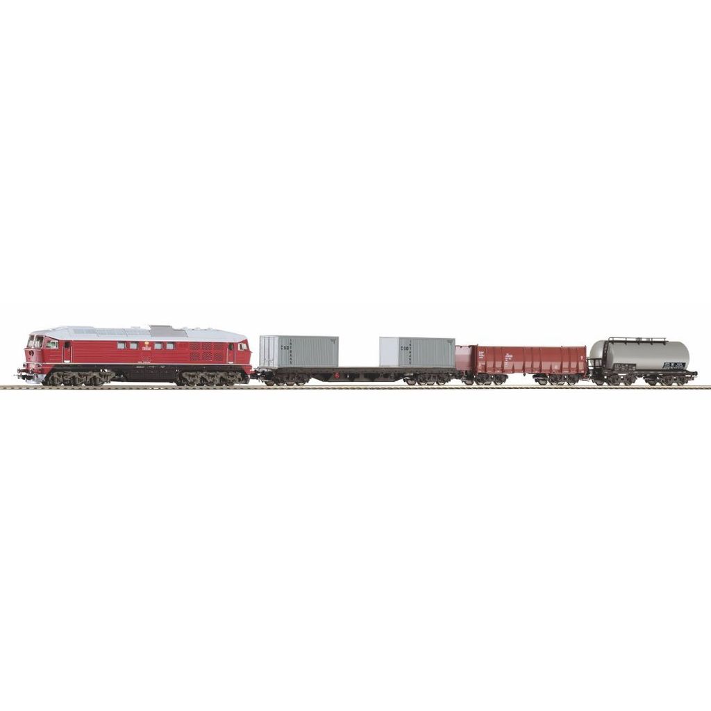 Piko 97935 Start-Set mit Bettung BR 130 CSD + 3 Güterwagen Produktbild 