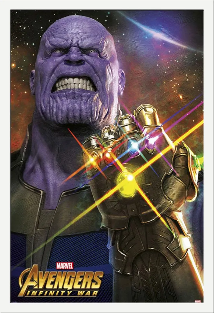 Poster Thanos Avengers Infinity War 61x91,5 + Cornice MDF Shinsuke