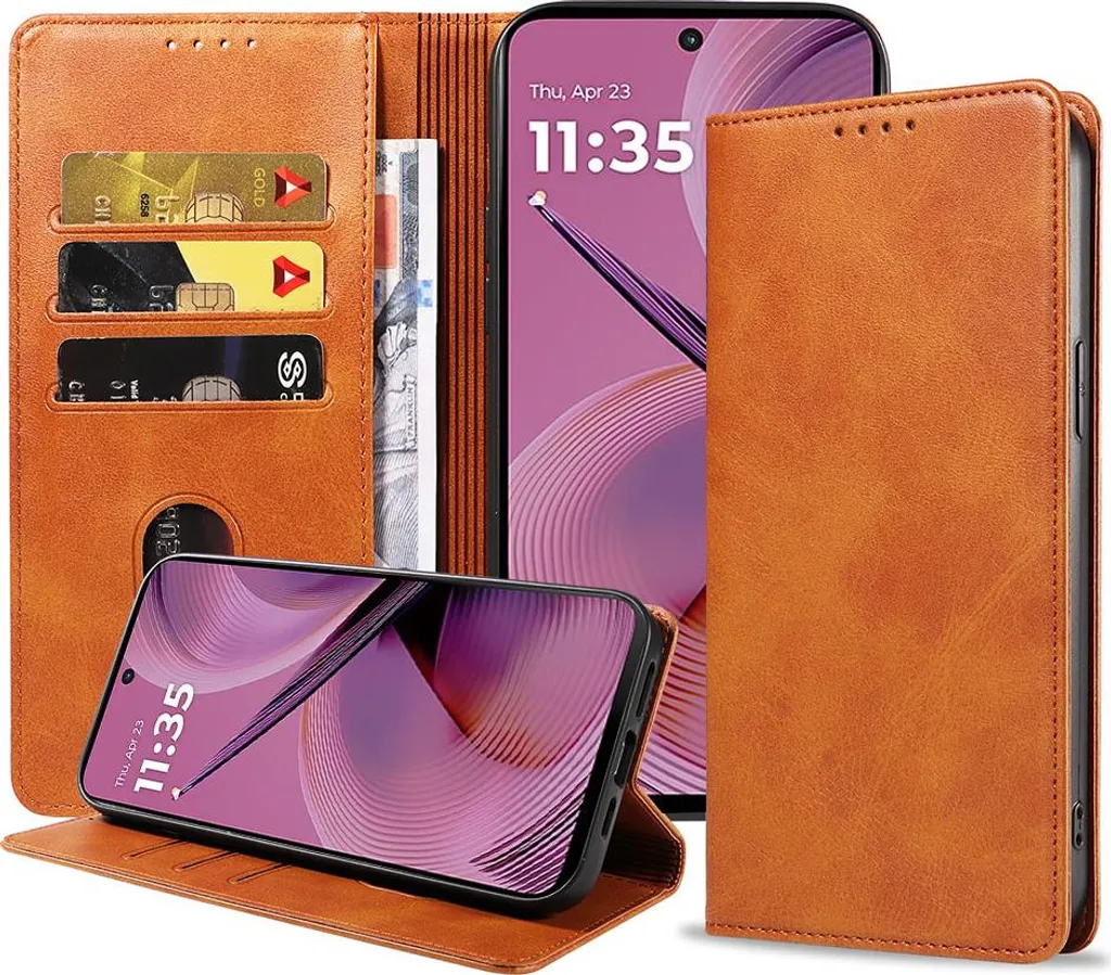 Custodia Portafoglio In Pelle Con Supporto Per Moto Z2 Play – Cover Con Slot Per Carte E Chiusura Magnetica - 5