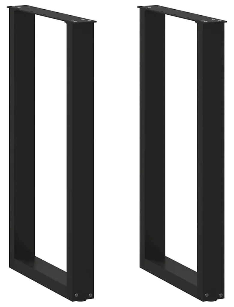 Pieds de table de bar en U vidaXL : solution pour sol irrégulier noir - 8