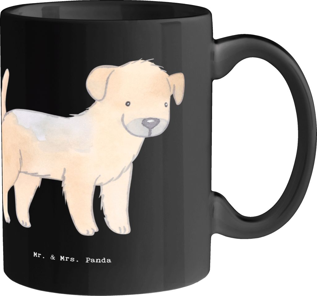 Mr. & Mrs. Panda Geschenktasse Border Terrier Freund - Schwarz - Geschenk, haferl, Pott, Kaffeetasse, liebevoller Hund, intelligente Hunde, treue B...