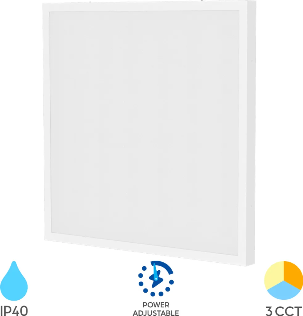 Éclairage LED Bureau et Atelier 60x60 cm CCT Modulable 30W 40W 50W