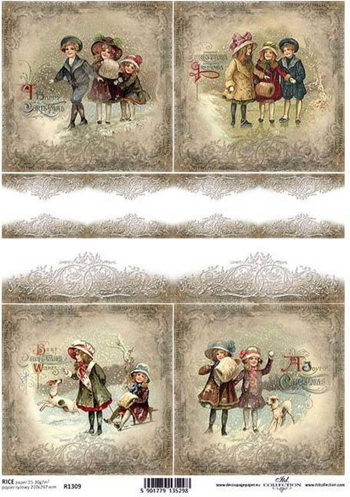 ITD Reispapier Decoupage Bastelpapier Softpapier Serviettentechnik, Kinder R1309