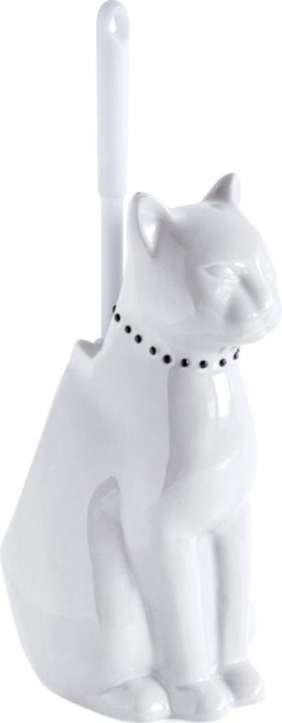 Toilettenbürstenhalter aus weißem Keramik-Onyx