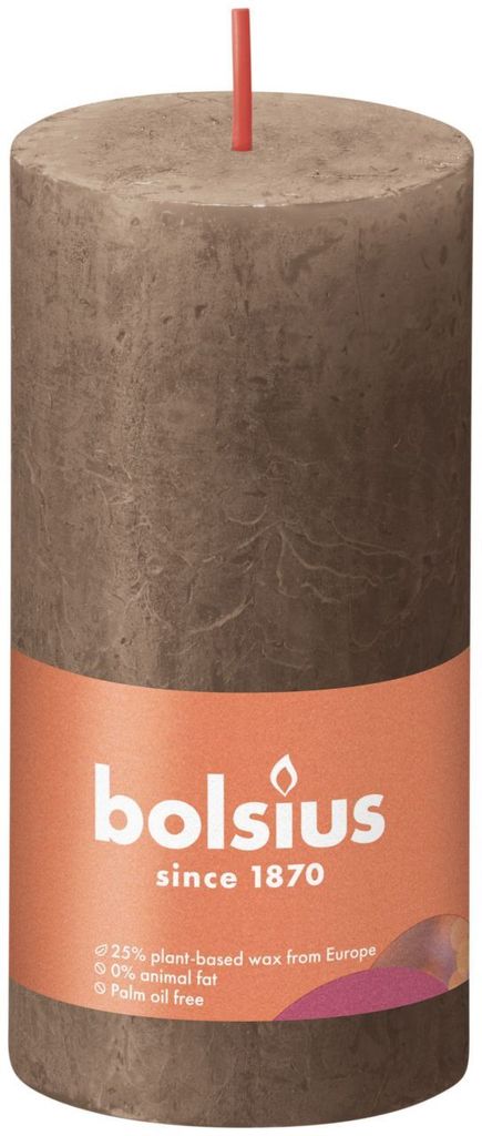 Bolsius Rustik Stumpenkerze Wildleder Braun 100/50mm