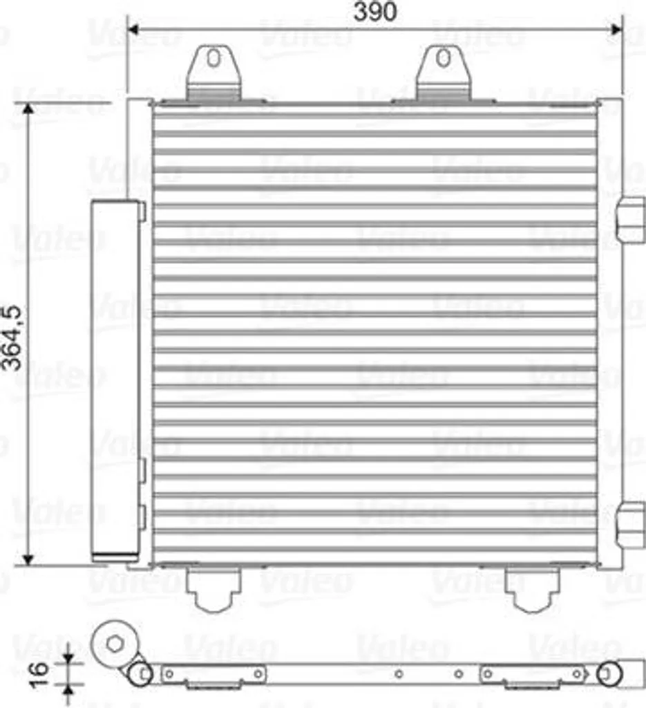 Condensateur de Clim Valeo 822577 pour Citroën C1, Peugeot 108 et Aygo
