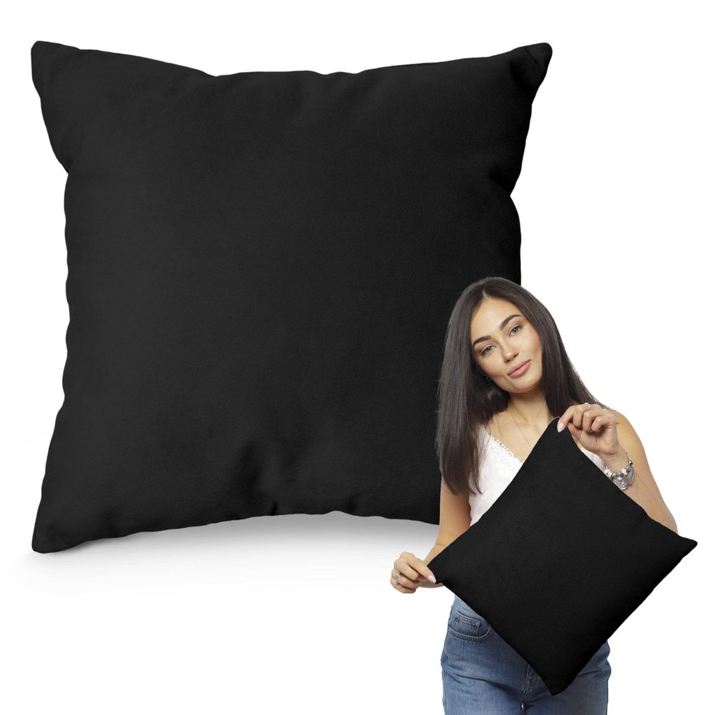 Muralo DEKORATIVES KISSEN 45 cm x 45 cm Zierkissen für Sofa Dekokissen für Bett Schwarz
