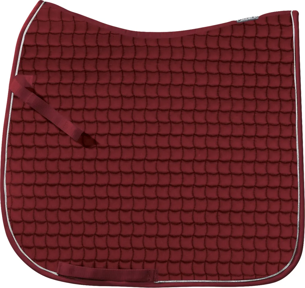 Sottosella Dressage Eskadron Cotone con Cordino Argento Rosso Scuro
