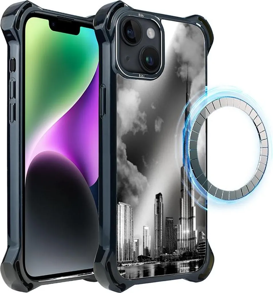 Cover iPhone 14 MagSafe IBIZU DropGuard Ultra Noir City Burj Khalifa