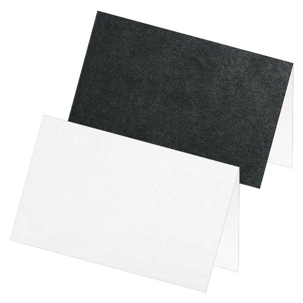 itenga 24x Tischkarte Platzkarte Namensschild weiß grau mit Papierstruktur