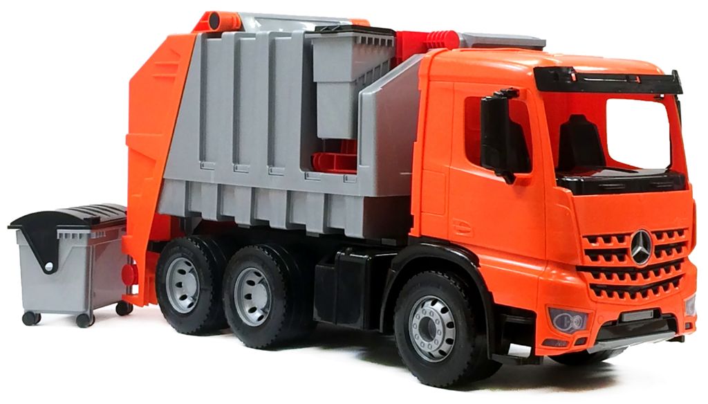 Lena Mercedes-Benz Arocs Müllwagen 72 cm, 100 kg Tragkraft, abnehmbare Tonne und Rollcontainer