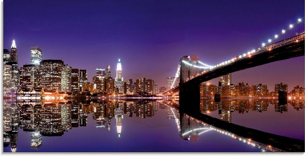 ARTland Glasbild New York Skyline Größe: 60x30 cm