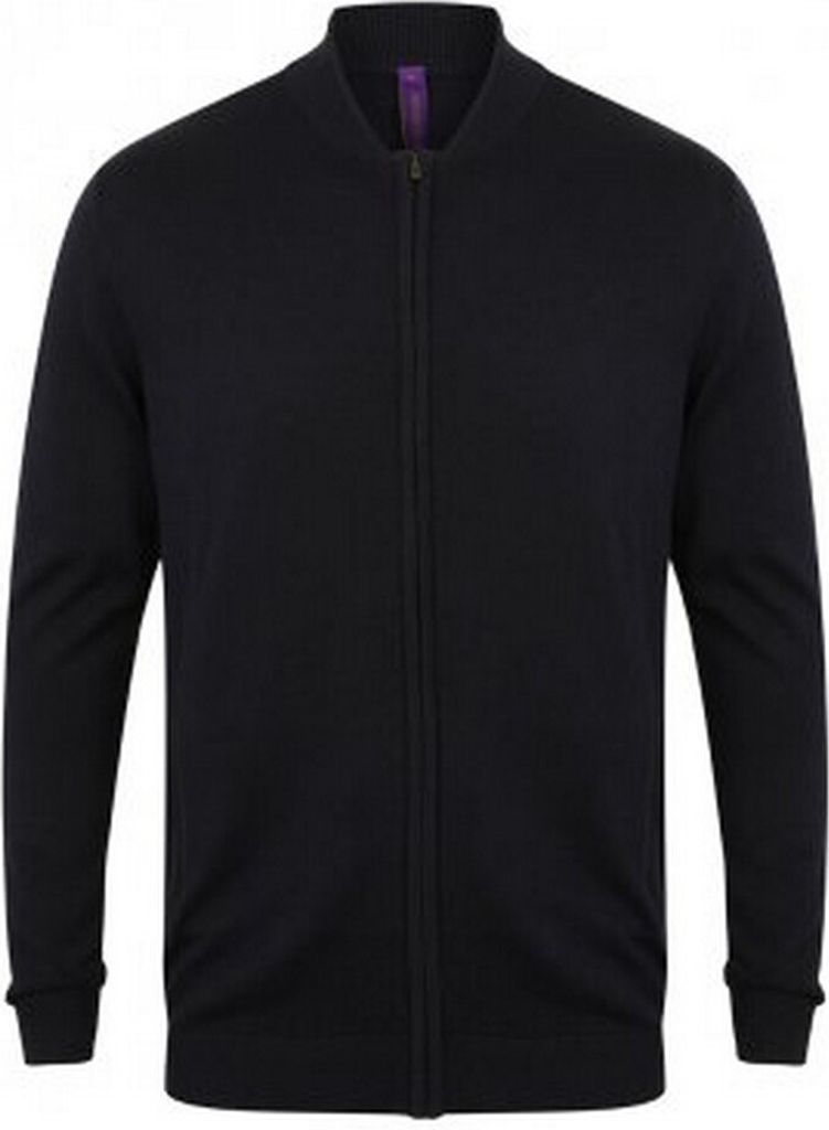 Henbury Uni Strick-Bomberjacke für Erwachsene RW6334 (L) (Marineblau)