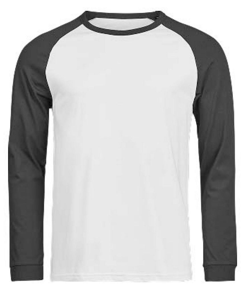 Tee Jays - "Unlabeled" T-Shirt für Herren, Langärmlig RW11366 (M) (Weiß/Schwarz)