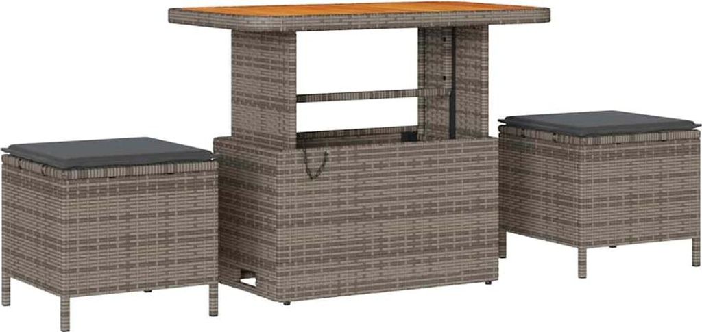 vidaXL Gartensofa-set mit Kissen 9 pcs Grau