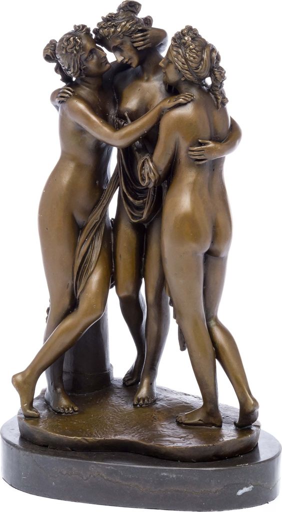 Bronzeskulptur drei Grazien nach Canova erotische Kunst 32cm Bronze sculpture