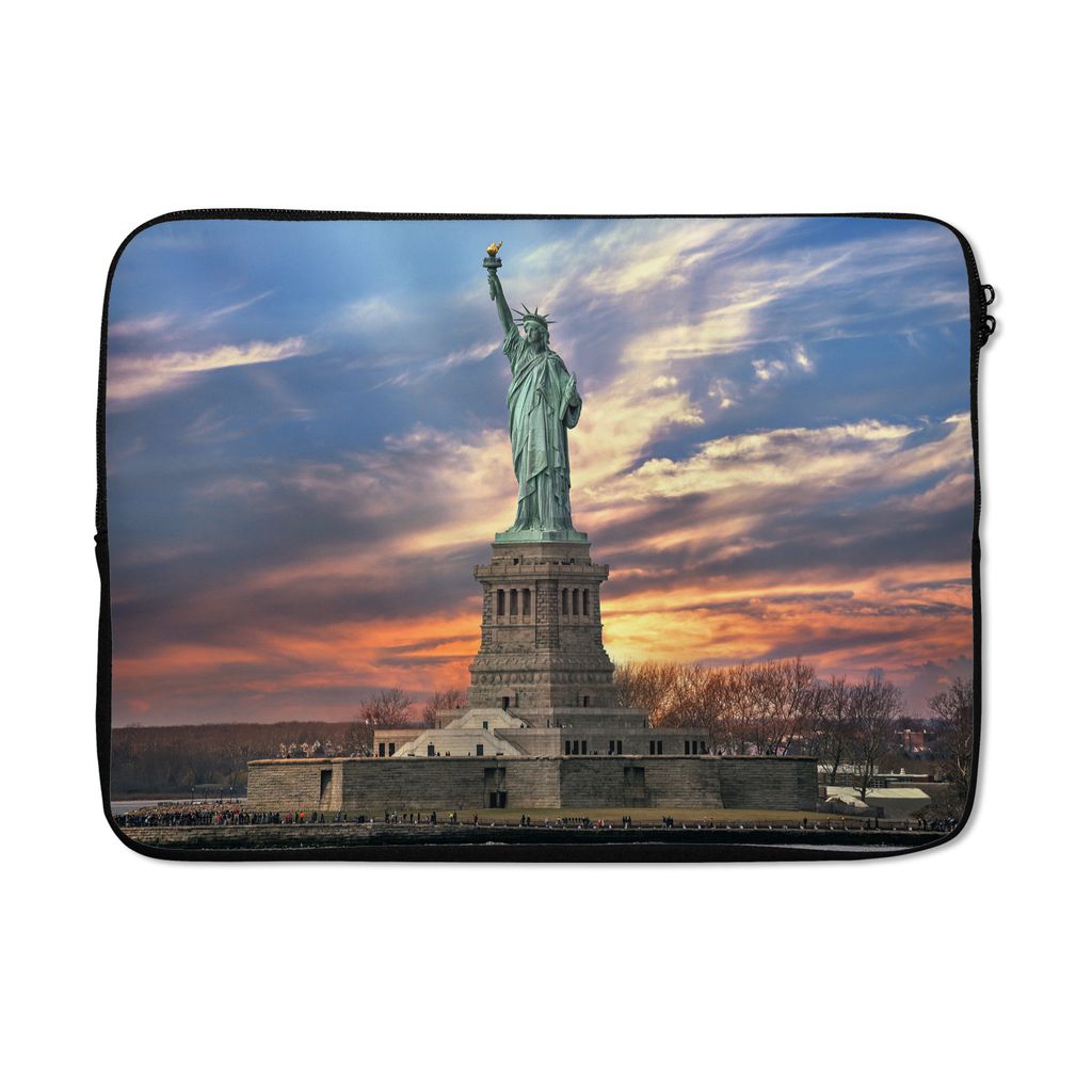 MuchoWow Laptop Hülle 14 ZollFreiheitsstatue bei Sonnenaufgang in der Nähe von New York in den USA Laptoptasche - Laptoptasche - Stoßsicher - ...