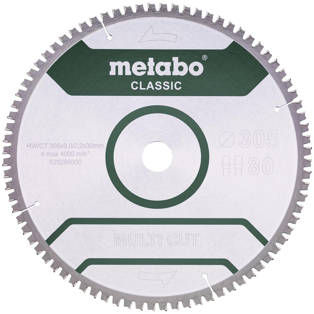 Metabo Sägeblatt multi cut - classic, 305x30 Z80 FZ/TZ Produktbild 