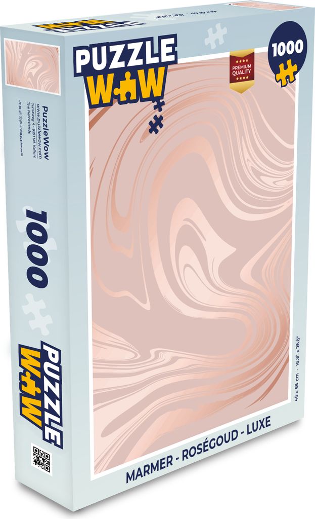MuchoWow Puzzle 1000 Teile Marmor - Roségold - Luxus - Spielzeug - Alt und Jung - Spiele - Puzzeln