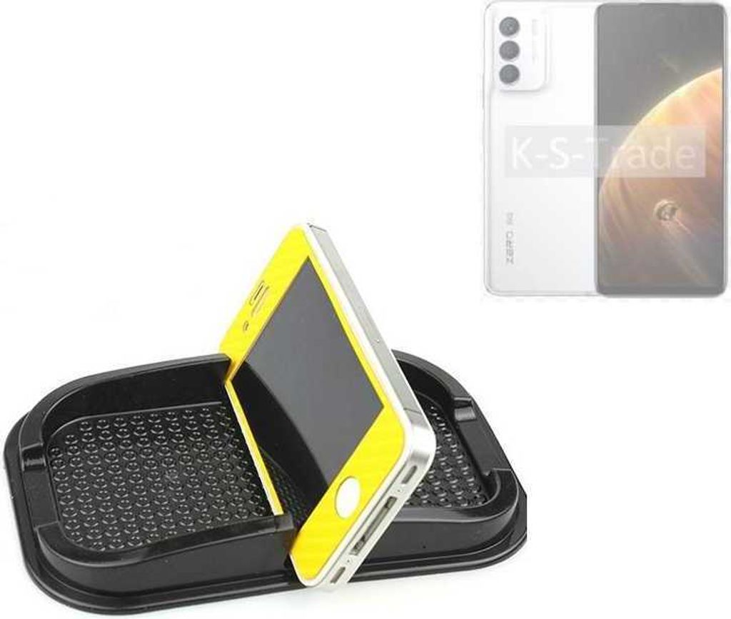 K-S-Trade Auto Anti Rutsch Matte Smartphone-Halter kompatibel mit Infinix Zero 5G 2023 (X6815D) Haft Pad Armaturenbrett Handy-Halterung Silikon
