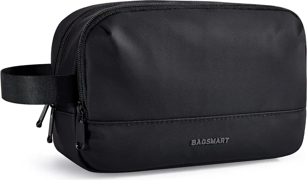 Grand vanity case homme zippé et trousse de toilette Double Kit Noir