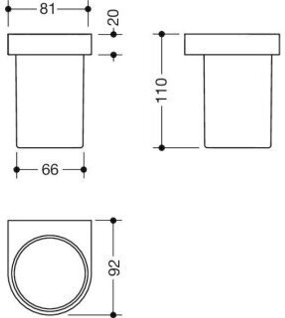 HEWI 800.04.11065 DX Becher Gl. m. Halter Sys 800,