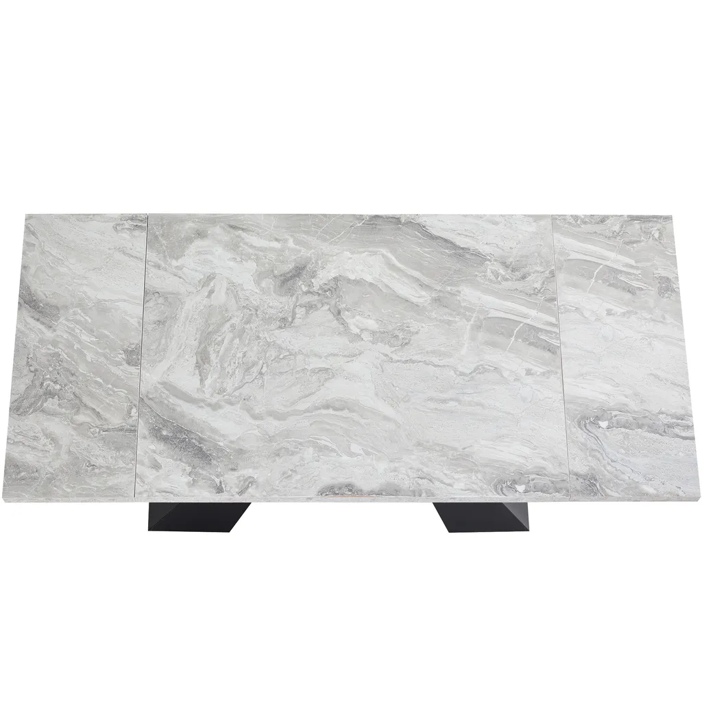 Table Grise Extensible Gain de Place : Solution Repas et Bureau 2-en-1 - 8