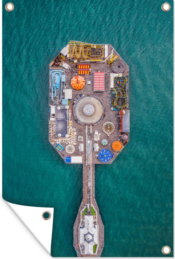 MuchoWow 60x90 cm Outdoor-Poster Gartendeko Sichtschutz Garten Poster für den Garten Brighton - Rummelplatz - England