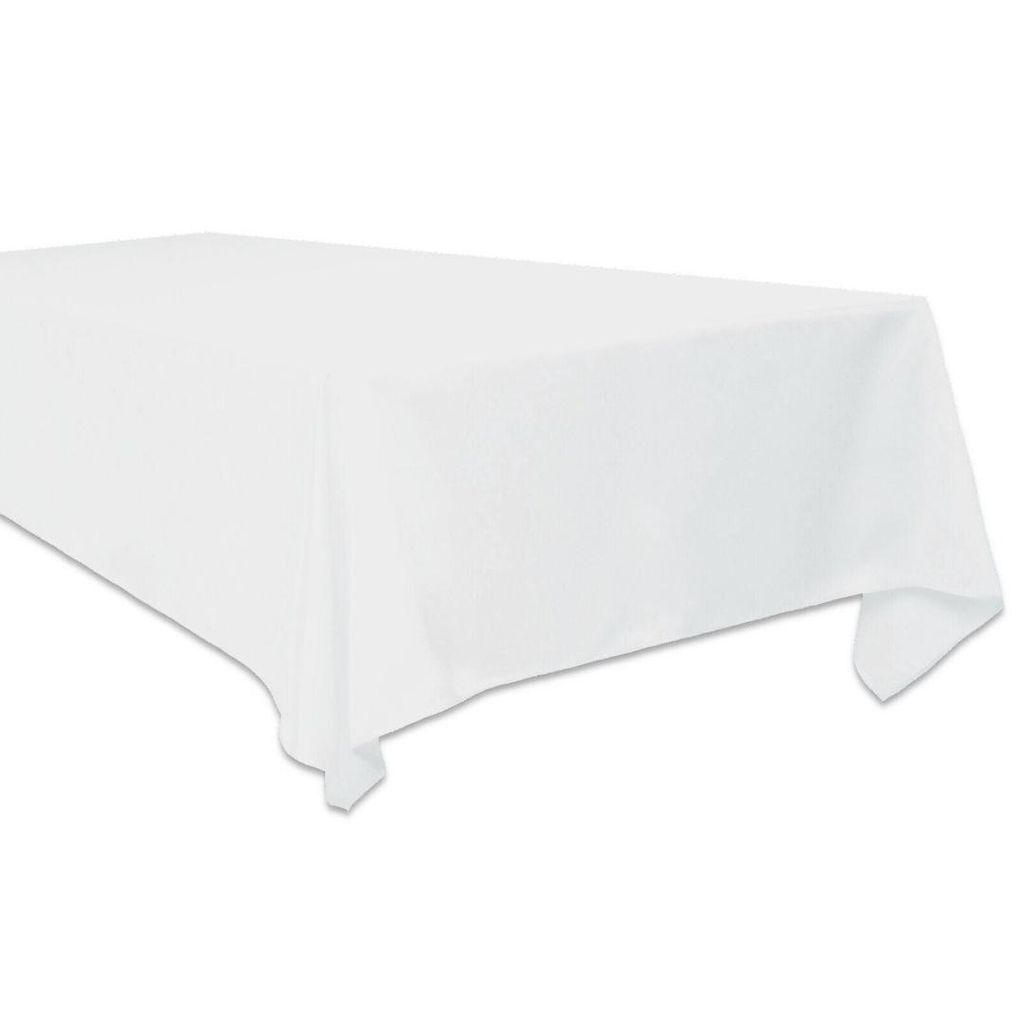 Tischdecke Eckig 180 x 300 cm Weiß Unifarben Polyester, Produktbild 
