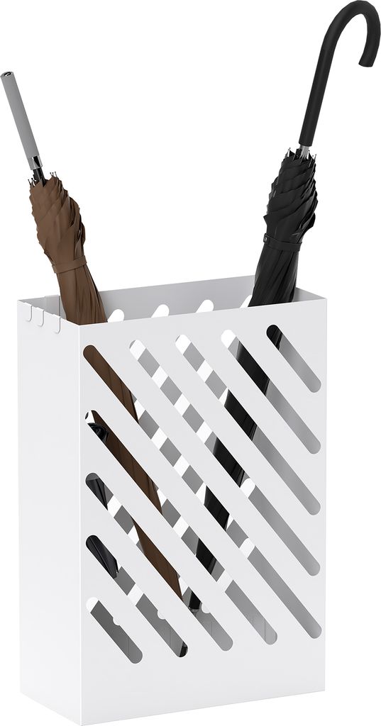 HOMCOM Schirmständer Regenschirmständer mit 4 Haken und Wasserauffangschale Regenschirmhalter für Gehstöcke & Regenschirme Stahl 28 x 14 x 41 c...