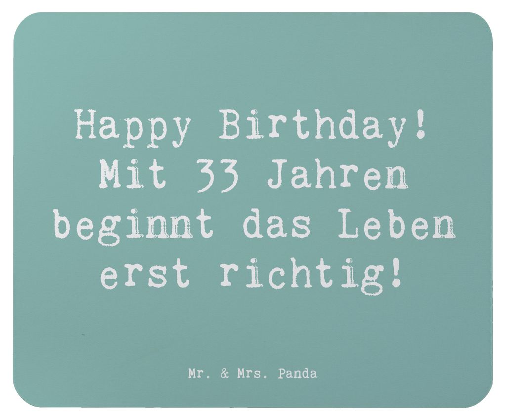 Mr. & Mrs. Panda Mauspad Spruch 33. Geburtstag - Meeresbrise - Geschenk, Mouse Pad, Mousepad, Glück, laptop, Geburtstagsgeschenk, Alter, Happy Bir...