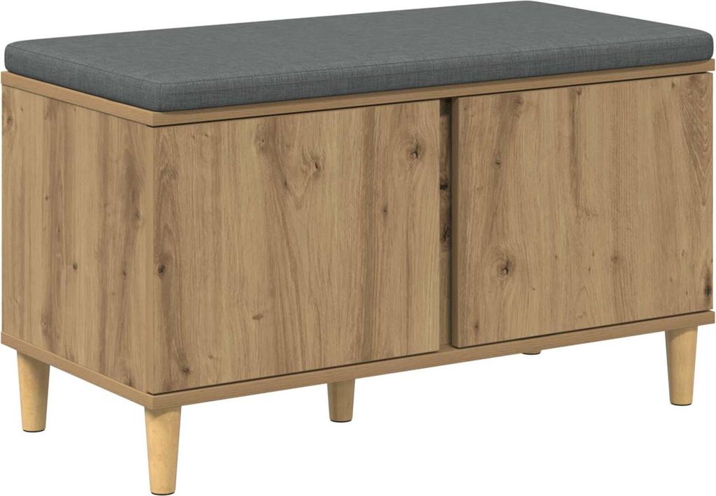 Flurbank mit Kissen mit Speicher Artisan-Eiche 80 x 38 x 46 cm