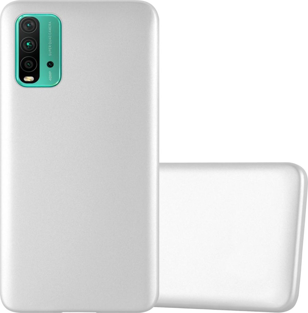 Cadorabo Schutzhülle für Xiaomi RedMi 9T / POCO M3 Hülle in Silber Handyhülle TPU Silikon Etui Cover Case