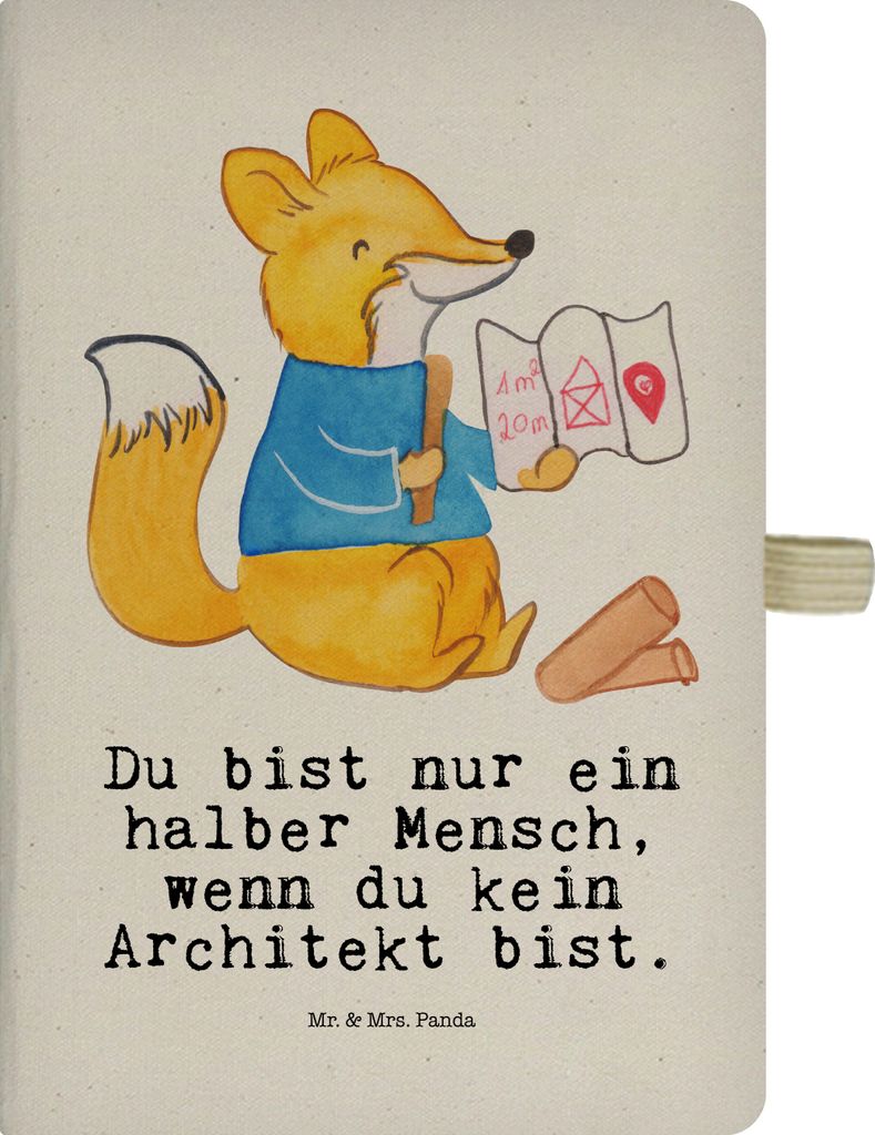 Mr. & Mrs. Panda notizbuch Architekt Herz - Transparent - Geschenk, Spruch, Notizheft, Journal, Studium, Architekturbüro, Tagebuch, Beruf, Schreib...