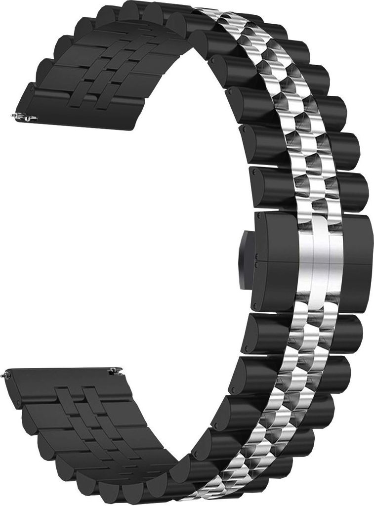 Strap-it Xiaomi Amazfit GTR Jubilee Stahlband (Schwarz/Silber)