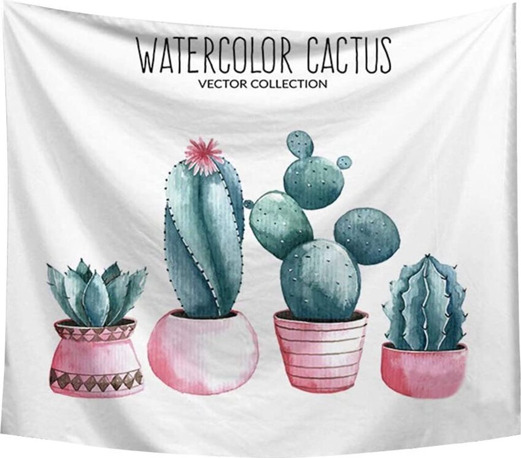 Wandteppich, moderner einfacher Stil, für Strand, Schlafsaal, Wohnzimmer, Schlafzimmer, Feigenkaktus,150x130 CM