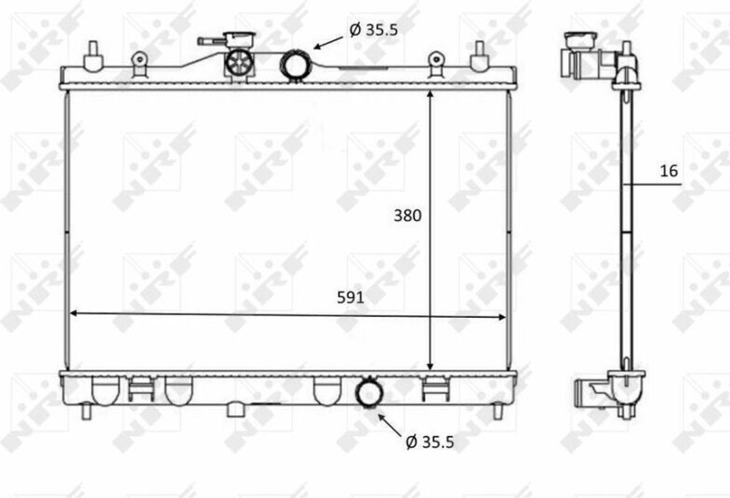 NRF 58236 - OE 214101FD0A Kühler, Motorkühlung für Juke (F15)