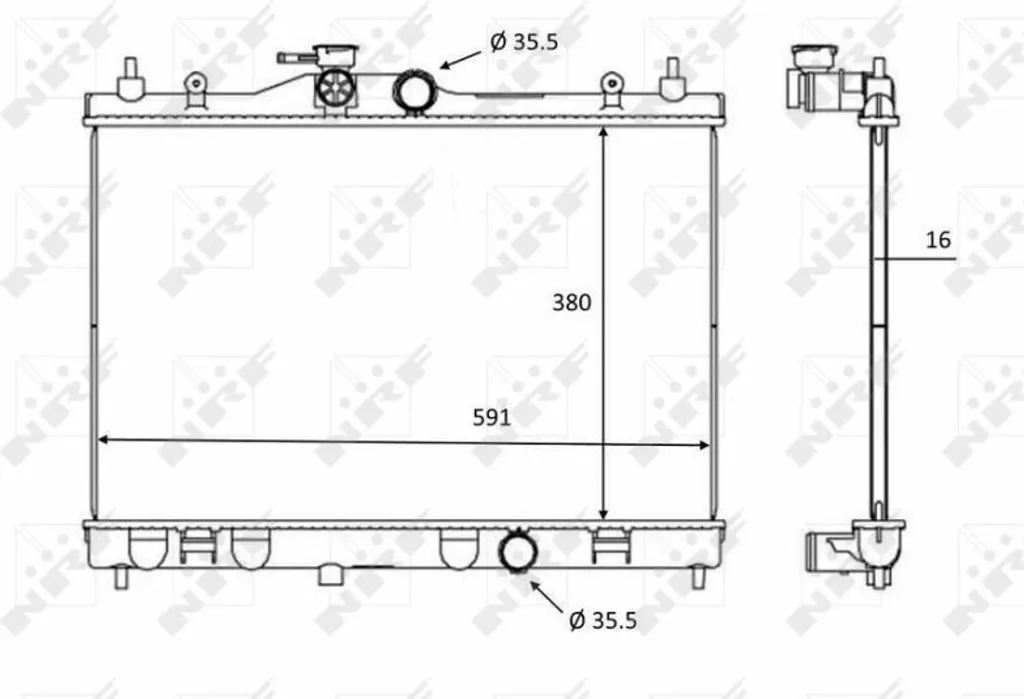 Radiateur de moteur NRF 58236 pour Juke F15 OE 214101FD0A