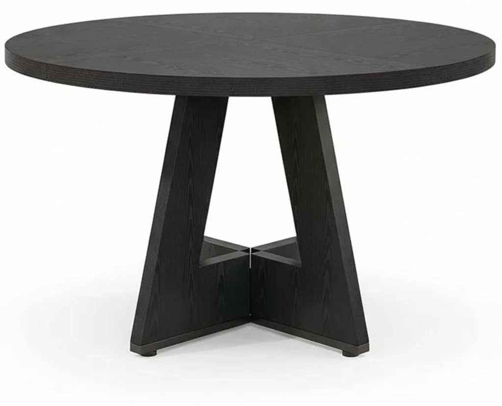 Table à manger ronde pour petit espace salon noir moderne 122,5 cm