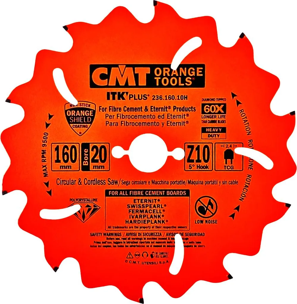 Disque diamanté pour panneaux de ciment Ø 160 mm Z10 - Gamme CMT ITK