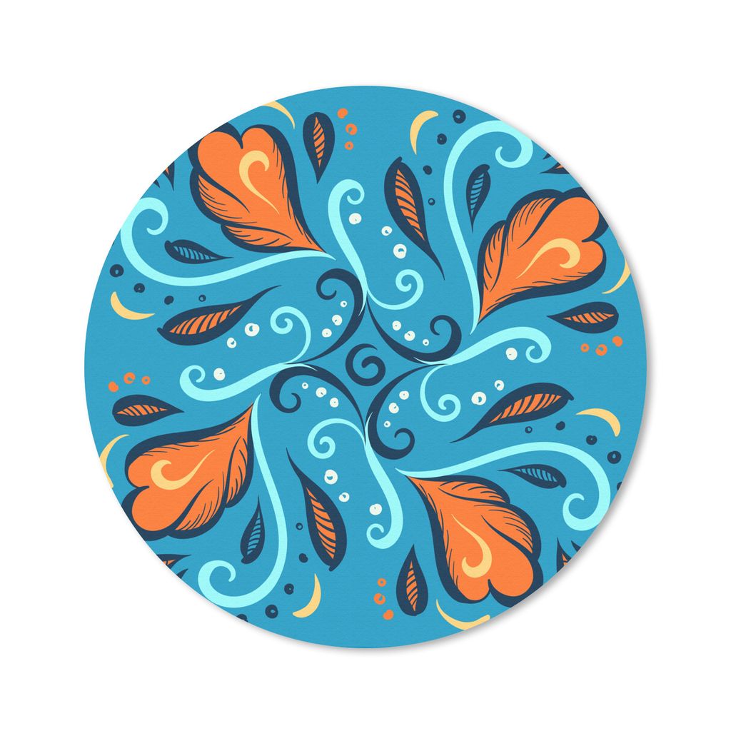 MuchoWow Mauspad Mousepad Federn - Blau - Muster 20x20 cm - Mousepads - Maus Mat - Pad - Mausunterlage - Schreibtischmatte