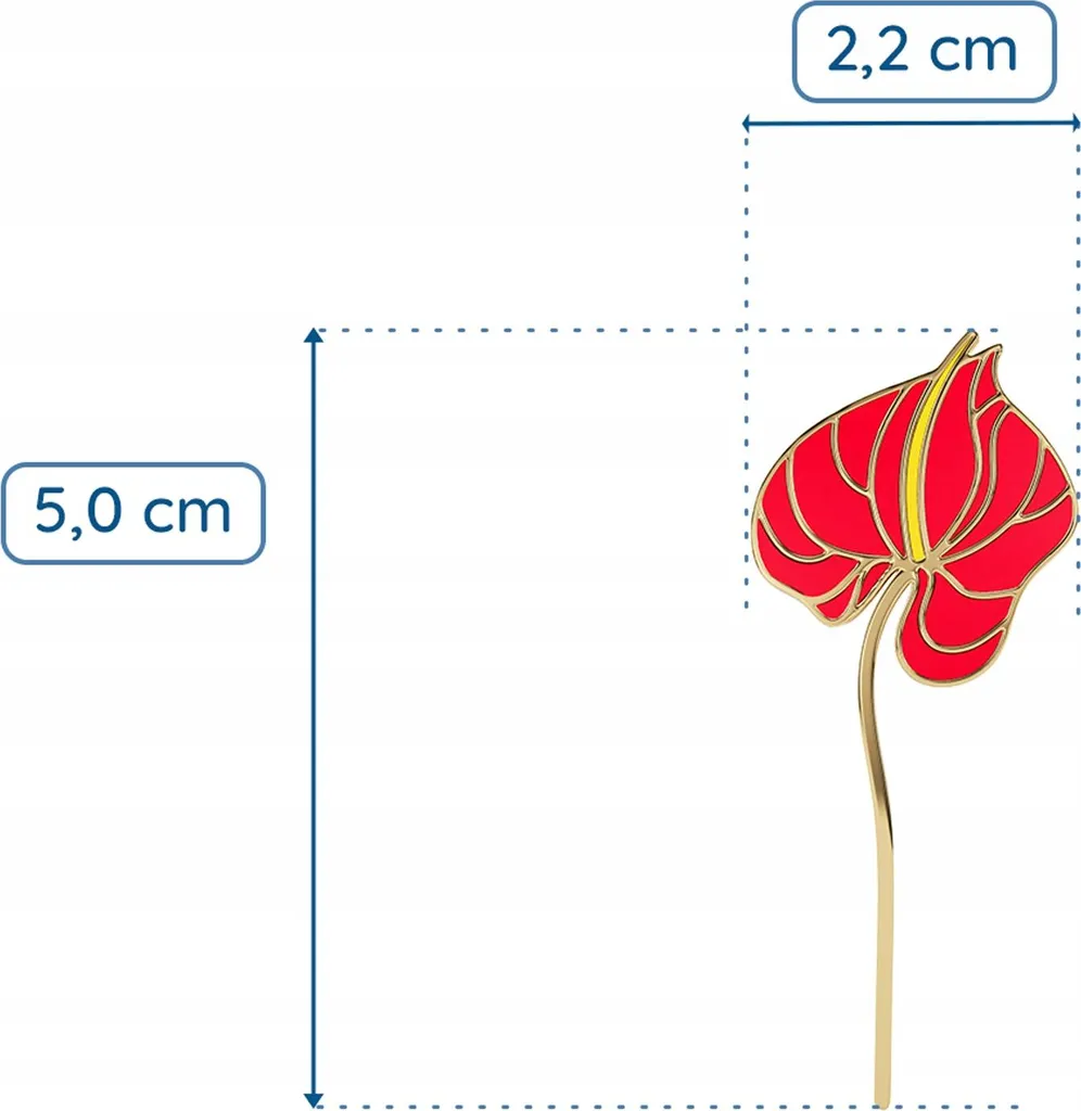 Spilla Anthurium PINETTI Oro 14K - Accessorio Statement di Tendenza - 6