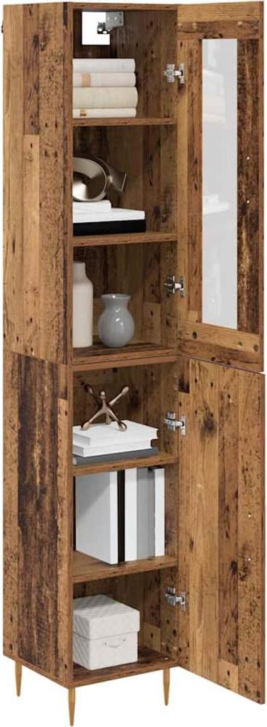 Stabli Highboard 2 pcs - Montage erforderlich - Altholz Glas - DE829028 - Kommoden