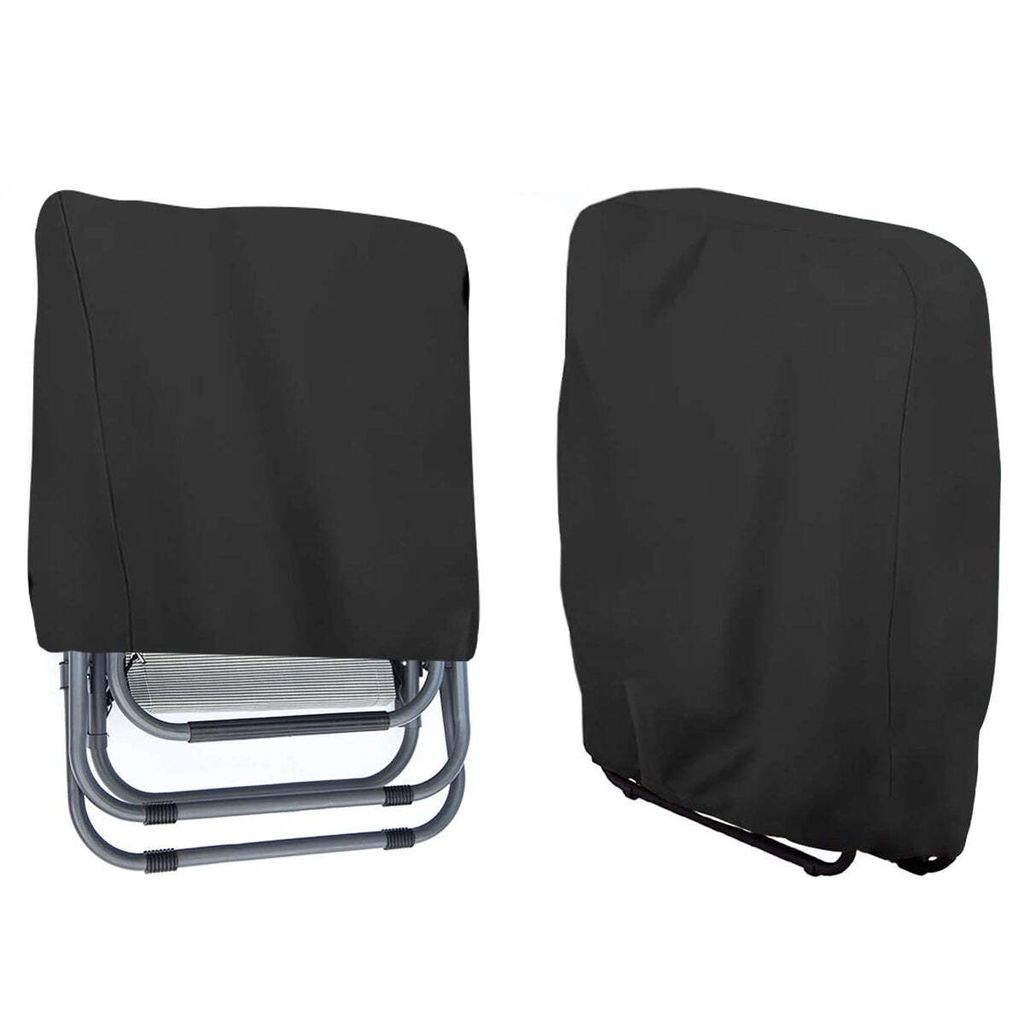 Schutzhülle für Gartenstuhl – 2 Stück – Abdeckhaube für Gartenliege – 110x71x34cm – Schwarz – Optimaler Schutz für Ihre Gartenmöbel
