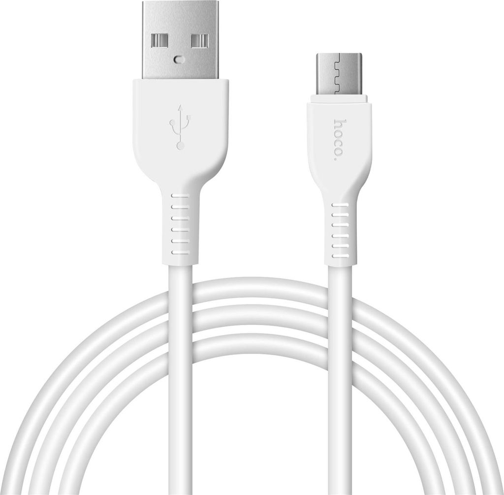 Hoco USB Kabel X20 - 3m Micro USB Ladekabel verstärkte Kabelführung Datenkabel Handykabel in Weiss