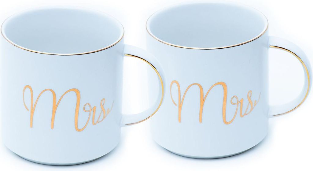 Intirilife Kaffeetasse in Weiß mit Goldrand und Aufschrift Produktbild 