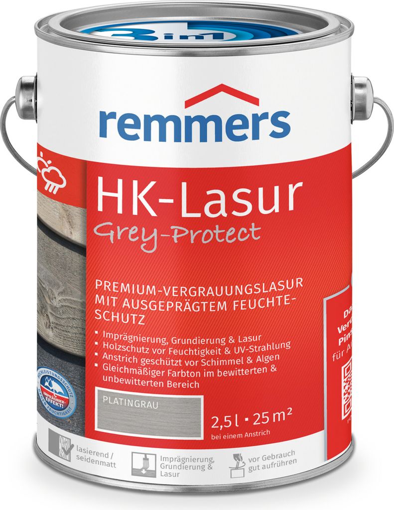 Remmers HK-Lasur 3in1 Grey-Protect platingrau (FT-26788) Produktbild 1