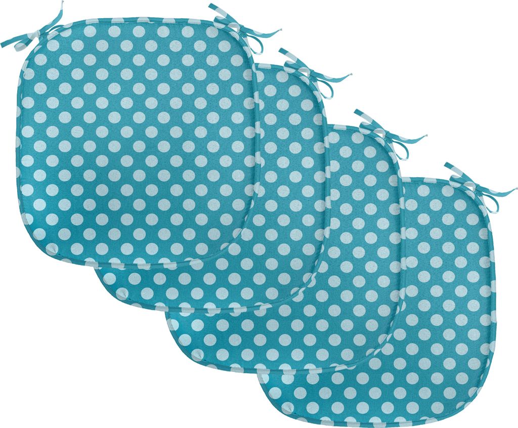 ABAKUHAUS Teal Polster für Esszimmerstühle, Tupfen Weiche Seefarben, Dekoratives wasserfestes Kissen mit Riemen für Küchensitze, 40 cm x 40 cm-...